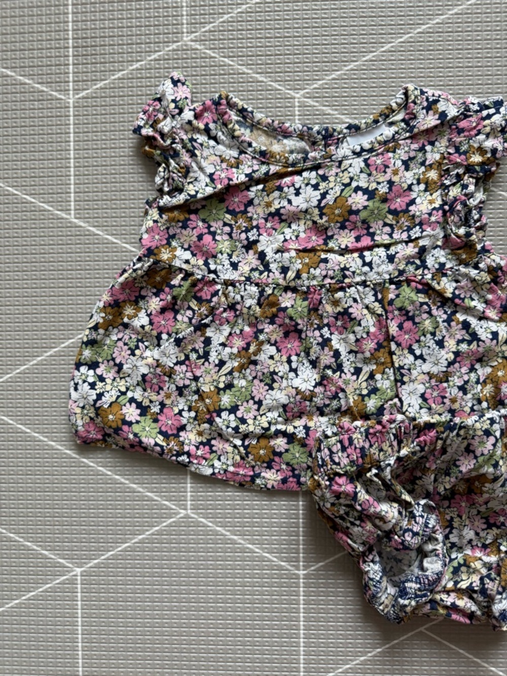 okie dokie|Baby girl dark Florals matching set,summer outfit blouse & bloomers•
